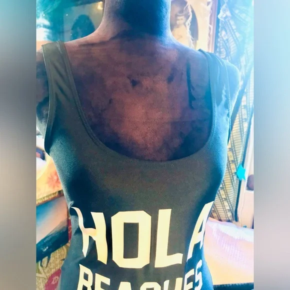 Old Stock No Tag Private Party Hola Beaches One Piece Slim Black Swim Suit ML - Picture 2 of 16